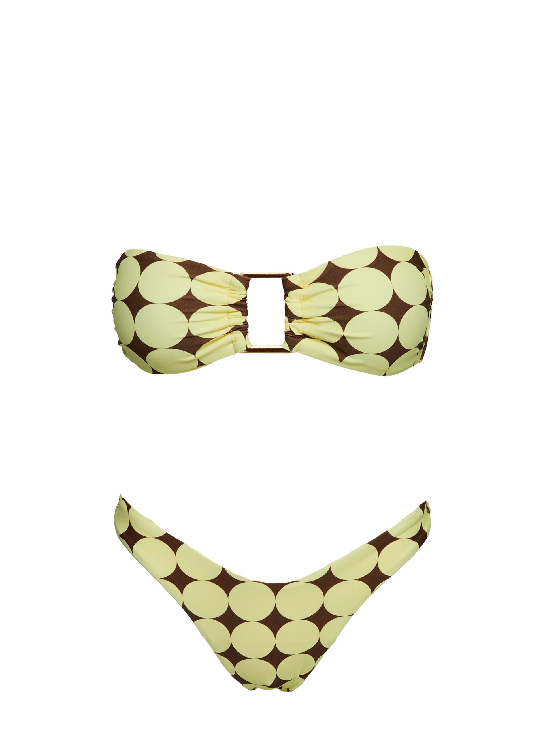 Calbira Cheeky Bikini Bottoms Yellow Geo - Image 8