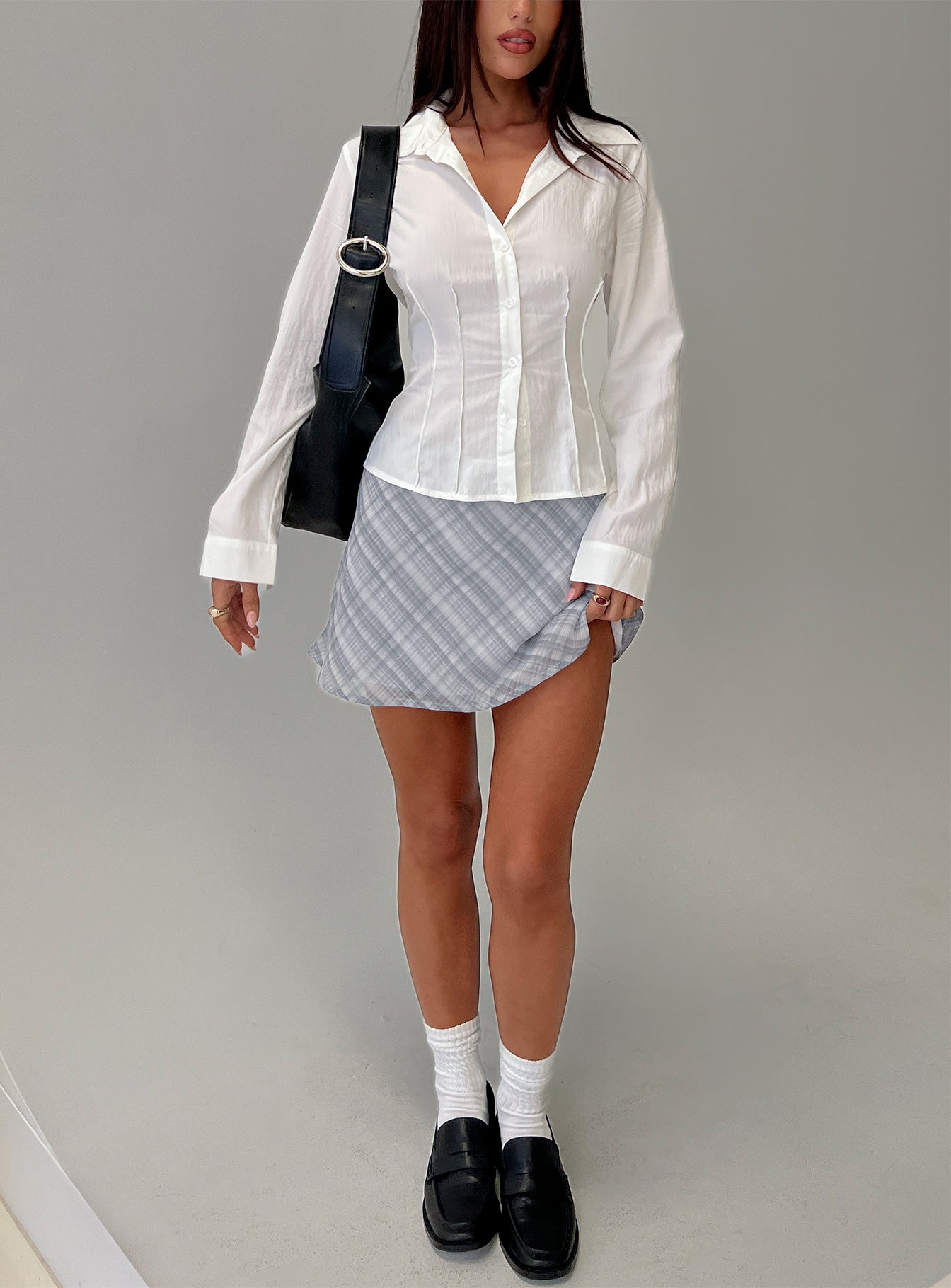 Compromise Long Sleeve Button Up Top White - Image 8